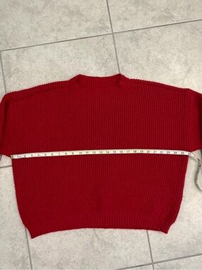 Classic Red Ribbed Knit Sweater